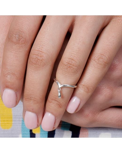 Lucy Quartermaine White Midi Ring With Drip