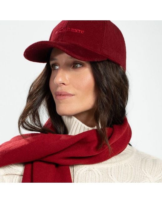Bel Cashmere Red Big Knitted Scarf Burgundy