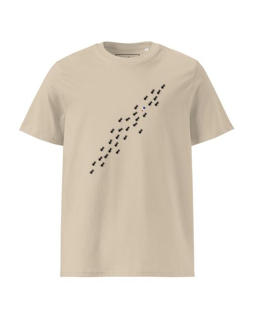 Anchor and Crew Natural Neutrals Desert Dust Ants Where's William Going? Organic Cotton T-Shirt for men