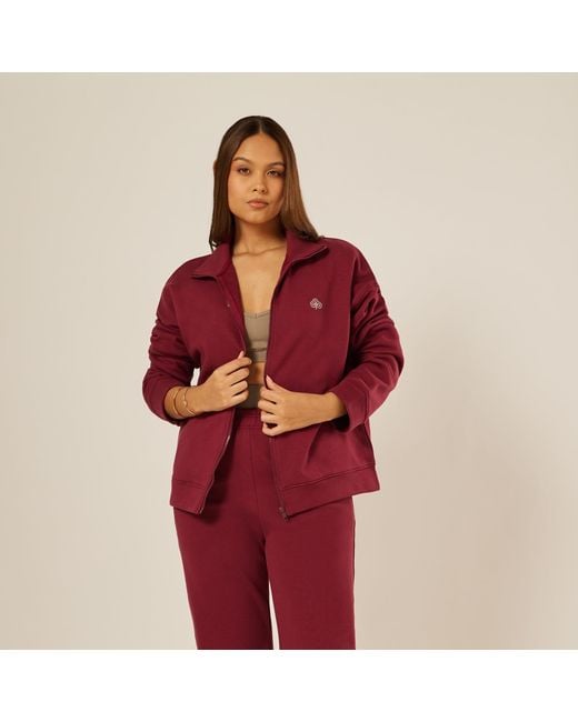 Be Athletica Red Varsity Athletica Full-Zip Sweatshirt