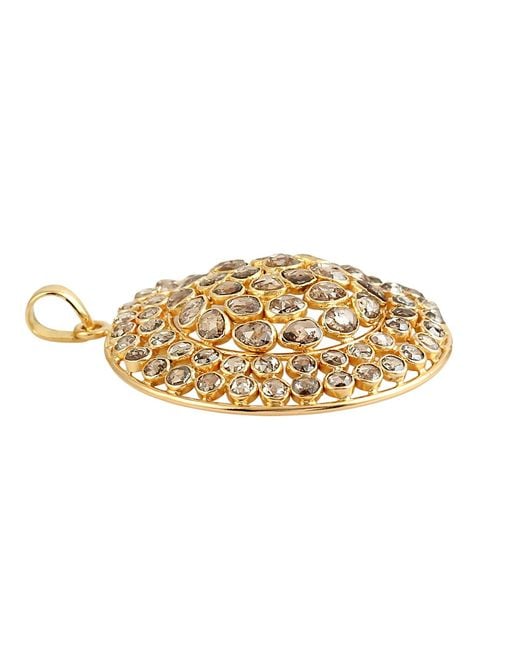 Artisan Metallic Polki Diamond Disc Pendant