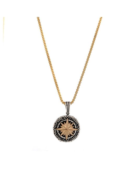 Ebru Jewelry Metallic Wanderer Compass Pendant Necklace For for men