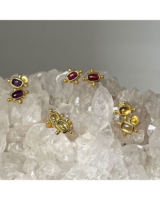 Mirabelle Red Beatriz Garnet Stud Earrings