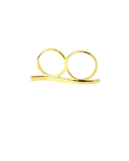 Saachi Metallic Double The Bar Ring