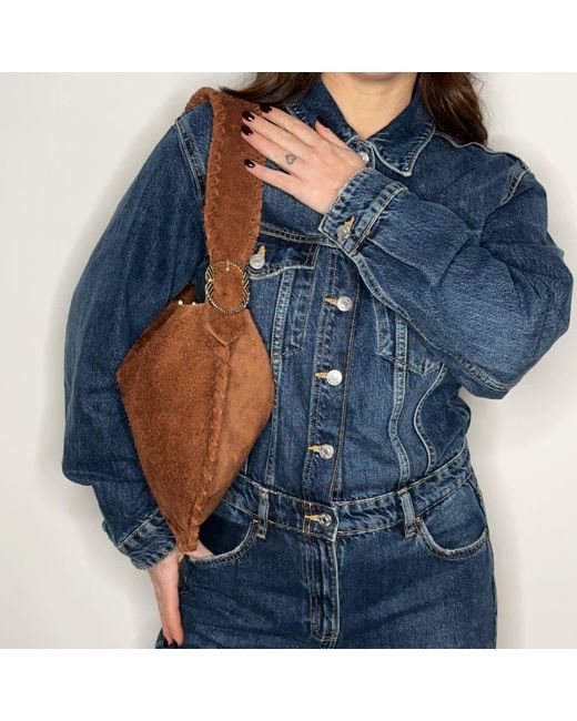 Ruj Heritage Brown Hobo Bag Suede
