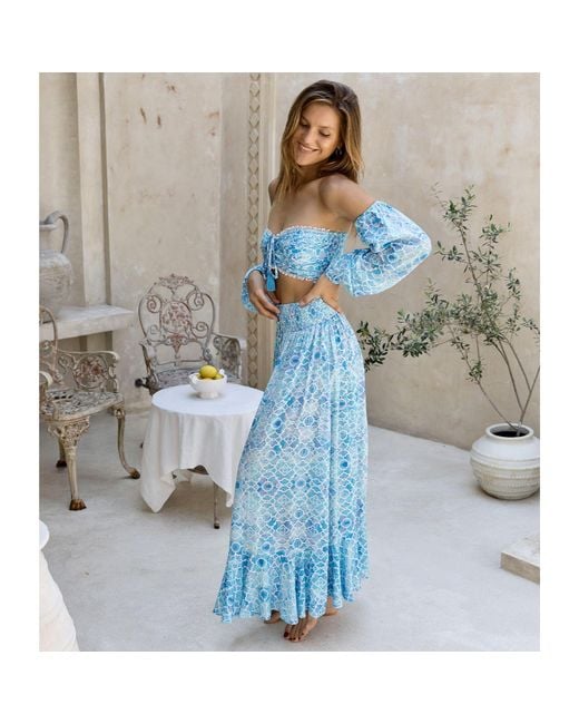 Sophia Alexia Blue Azure Mosaic Fiji Skirt
