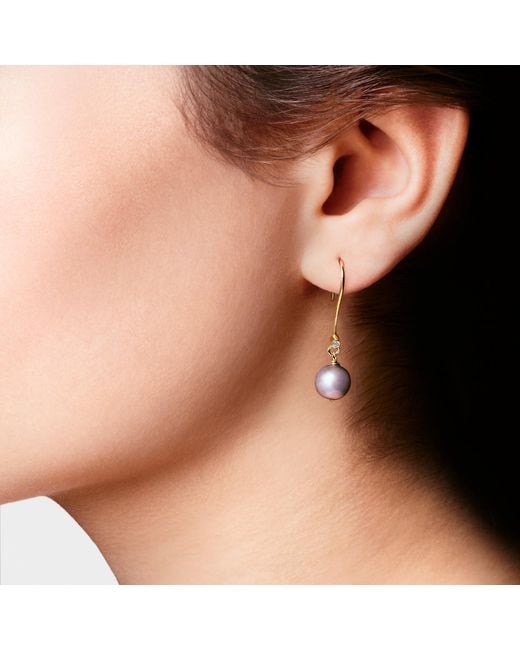 Kaizarin Metallic June Birthday Pearl Earrings