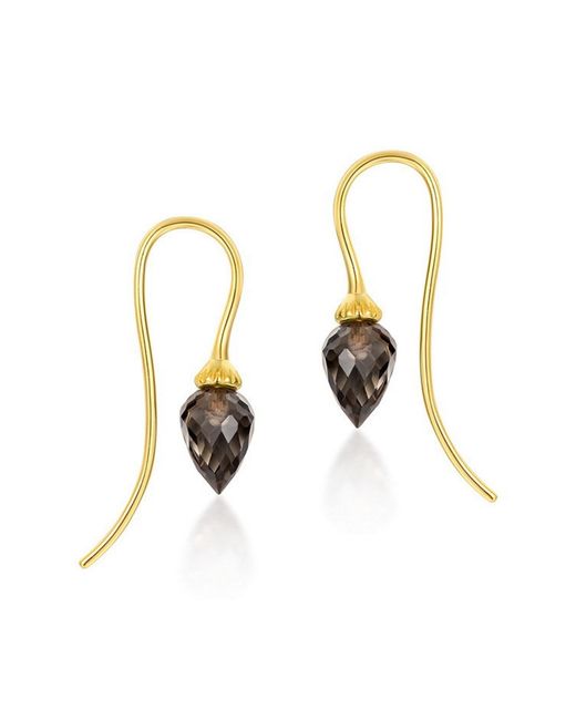Janus Edinburgh White Sekhem Smoky Quartz Vermeil Drop Earrings