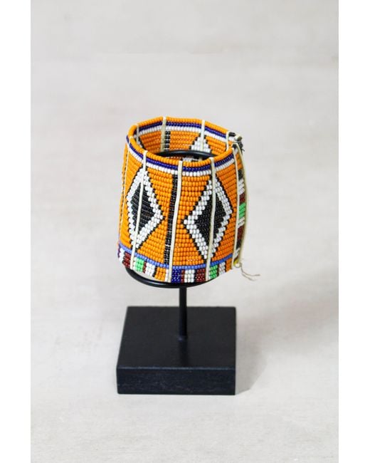 Botanical Boys Black Beaded Maasai Cuff Bracelet