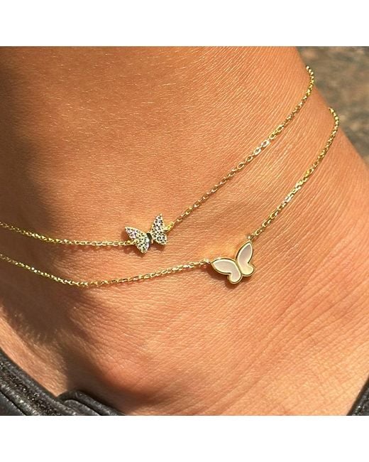 Argento Vivo Metallic The Mop Butterfly Anklet