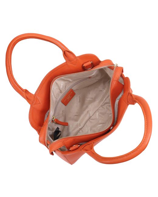 Paul Costelloe Orange Giselle Leather Crossbody Bag