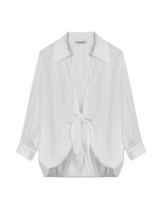 Nocturne White Neutrals Tie-Detail Shirt