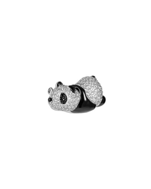 Arte Madrid Black Puffy Panda Brooch