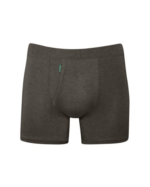 Zd - Zero Defects Gray Heracles Fly Front Boxer – Maximum Softness For Sensitive Skin for men