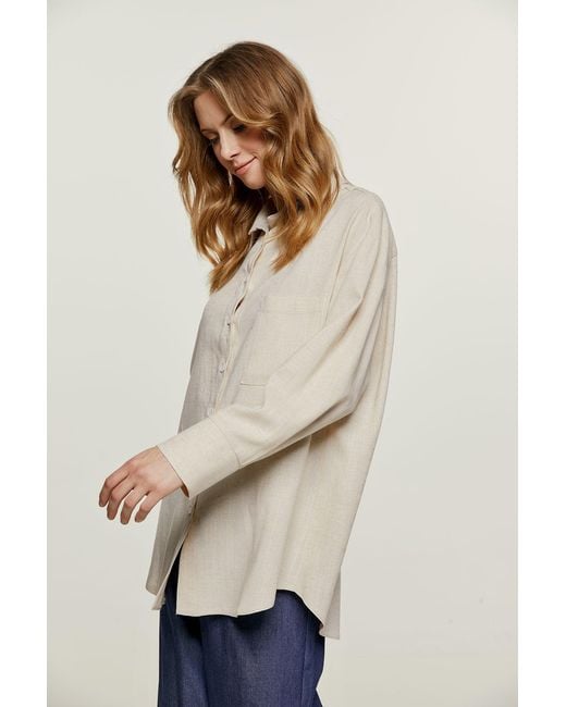 Conquista Natural Neutrals Sand Pocket Detail Shirt