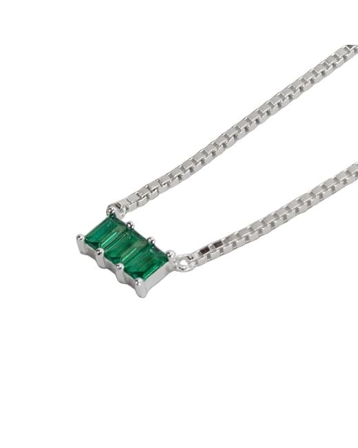NASI SILVER Green Kadima Baguette Necklace- Spinel