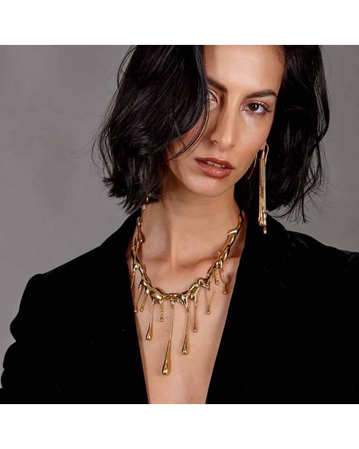 Lucy Quartermaine Metallic Multi Drop Necklace