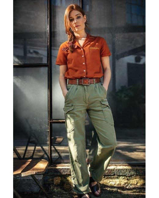 &SONS Trading Co Orange Damsons Double Bowling Shirt Burnt