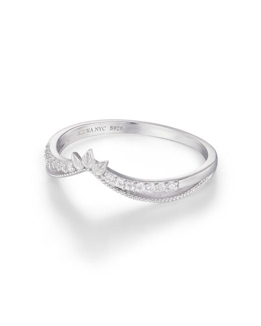 Azura Jewelry New York White Abloom B Stacking Ring Vermeil