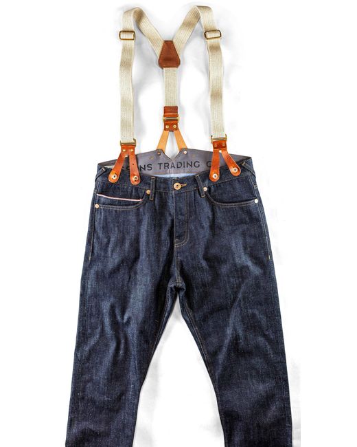 &SONS Trading Co Blue The New Frontier 14Oz Selvedge Anti-Bac Raw Denim Jeans for men