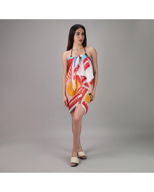 DHARA SHETH DUBAI Red Mediterranean Picnic Resort Sarong