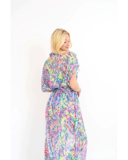 Leyla Maya Ltd Green Sophia Sheer Long Beach Dress