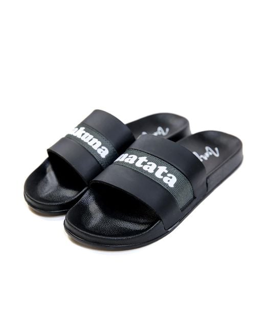 Zenzee Black Hakuna Matata Slide Sandals