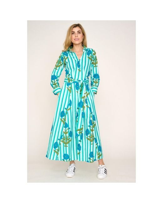 At Last Blue Cotton Marigold Dress