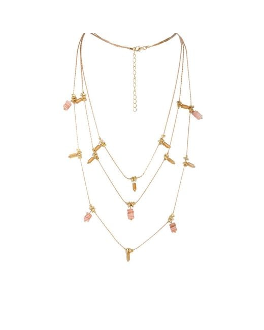 Saachi Metallic Multi Layered Light Necklace