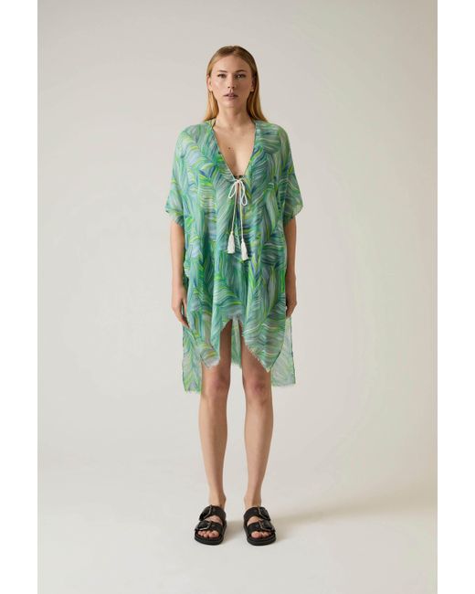 James Lakeland Green Abstract Print Kaftan