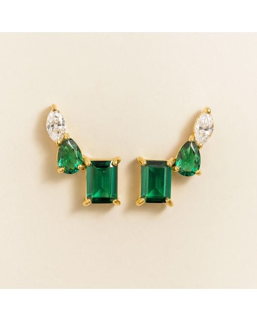 Juvetti Green Kriva Emerald & Diamond Earrings