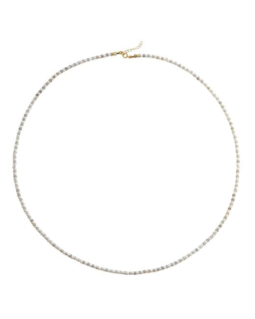 Bombyx House Metallic Birthstone April Pearl Labradorite Alternating Long Necklace