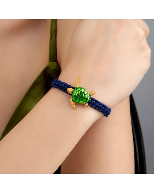 Milou Jewelry Green Sea Turtle Pull Cord Bracelet