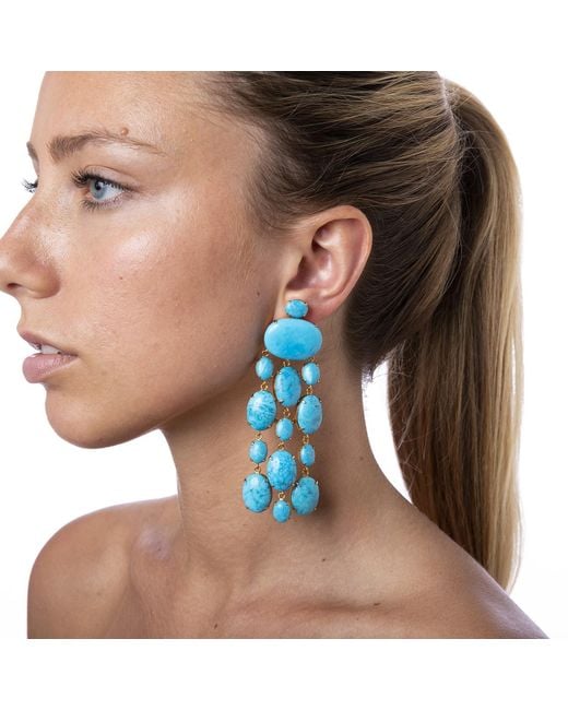 Bounkit Blue Marysol Earrings Pierced