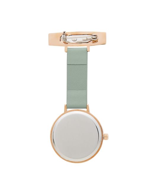 Bermuda Watch Company Green Rose Annie Apple Meraki Rose Sage Leather Nurse Fob Watch