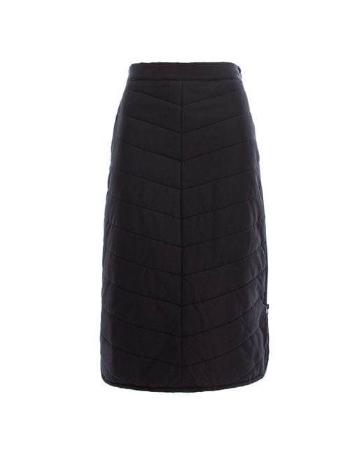 concept A trois Black Quilted Skirt With One Side Zipper