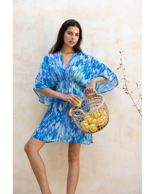 Sophia Alexia Blue Sea Dream Mini Capri Kimono Dress