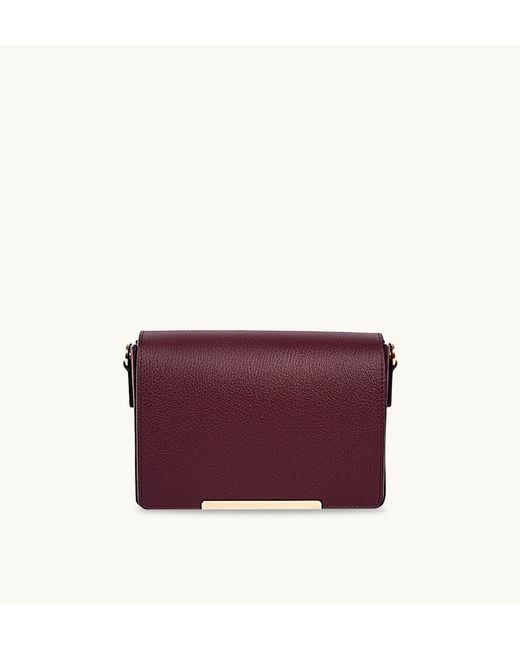 Apatchy London Purple The Newbury Burgundy Leather Crossbody Bag