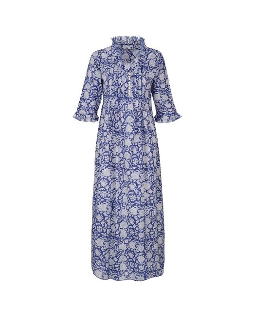 At Last Blue Cotton Annabel Maxi Dress