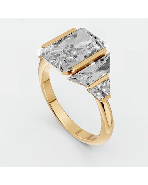 Aya Fine Jewelry Metallic Radiant Cut Lab Diamond Engagement Ring