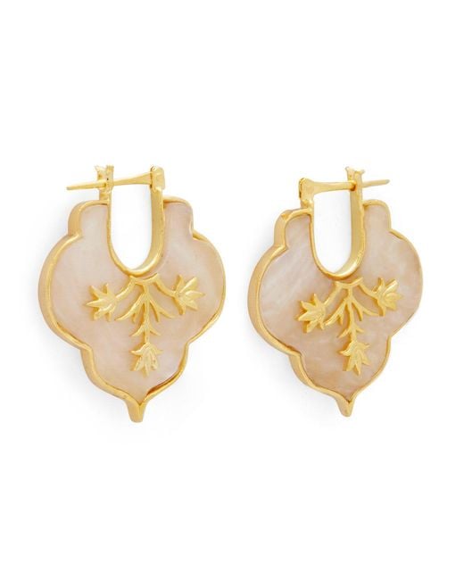 Dhwani Bansal Metallic Mosaic Earrings With Mother Of Pearl