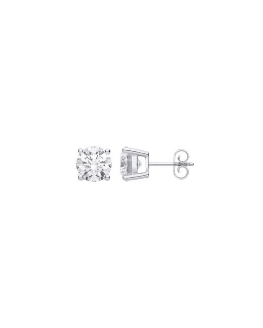 Spero London White Diamond Solitaire Stud Earring