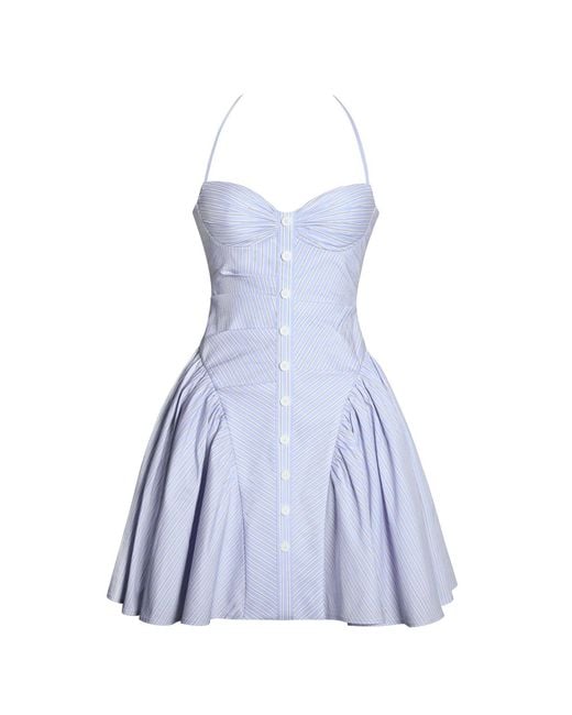 Miss Circle New York Blue Melody Baby Railroad Stripe Halter Drop Waist Mini Dress
