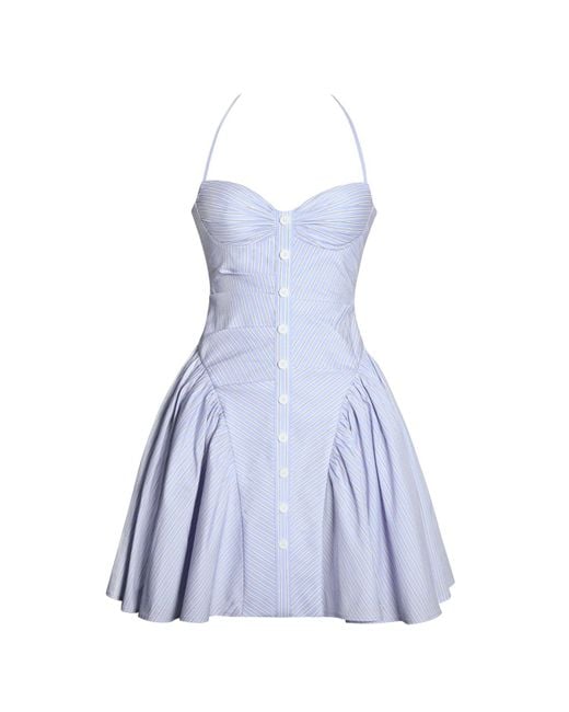 Miss Circle New York Blue Melody Baby Railroad Stripe Halter Drop Waist Mini Dress