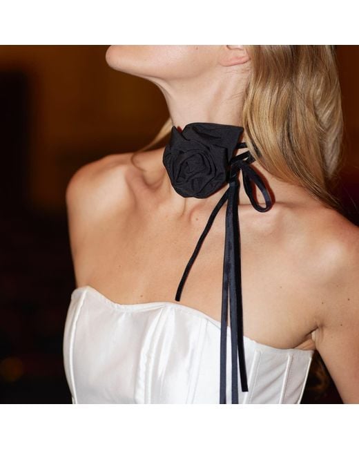 RainSisters Black Rose Flower Choker