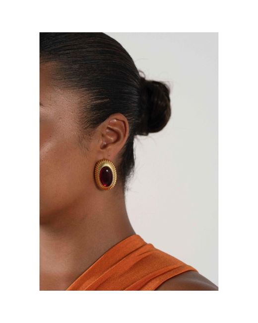 Lamide Sadipe Brown Solene Tourmaline Stud Earrings