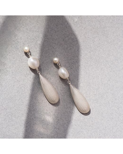 Zoe & Morgan White Ava Pearl Earrings
