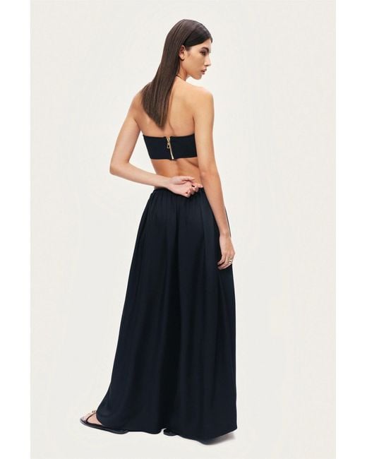 Nocturne Black Elasticated Wide-Leg Pants