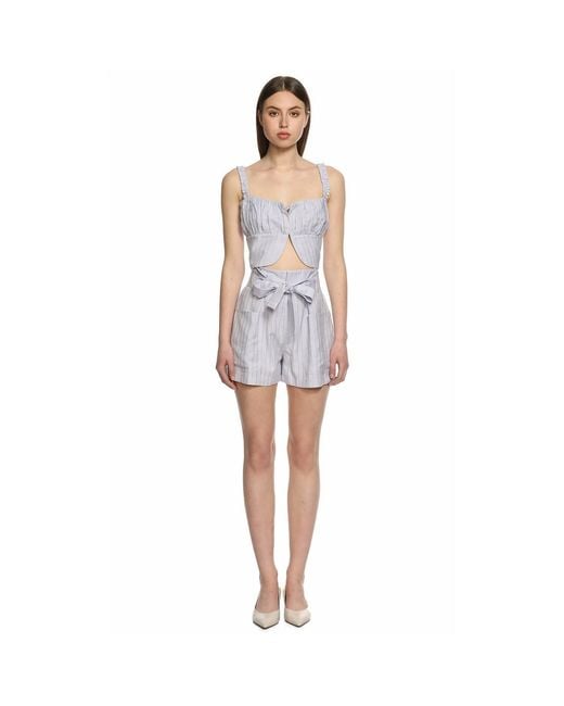NAZLI CEREN Purple Louis High Waisted Linen Blend Shorts