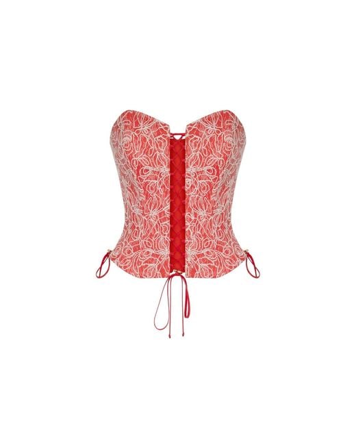 Elsava Red Scarlet Bloom Corset